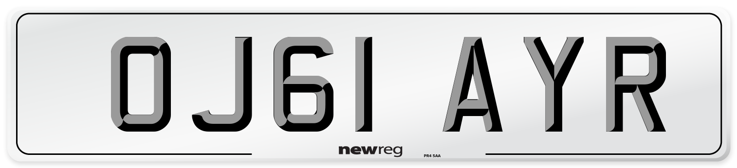 OJ61 AYR Number Plate from New Reg